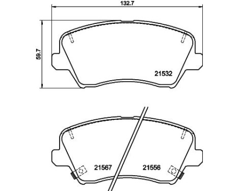 BRAKE PAD SET, DISC BRAKE 8DB 355 039-971 Hella