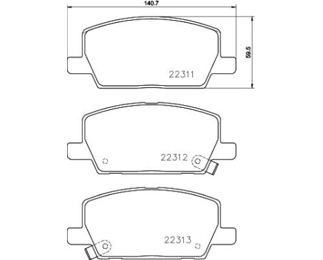 Brake pad set, disc brake 8DB 355 040-001 Hella, Image 4