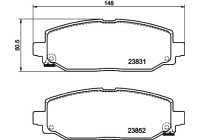 Brake pad set, disc brake 8DB 355 040-021 Hella