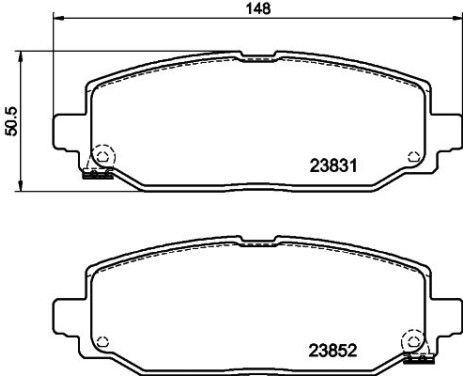 Brake pad set, disc brake 8DB 355 040-021 Hella