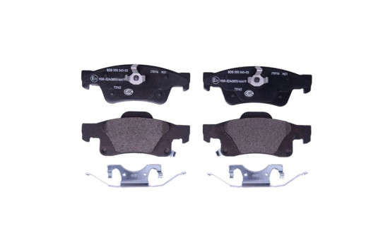 Brake pad set, disc brake 8DB 355 040-031 Hella