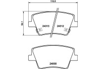 Brake pad set, disc brake 8DB 355 040-041 Hella