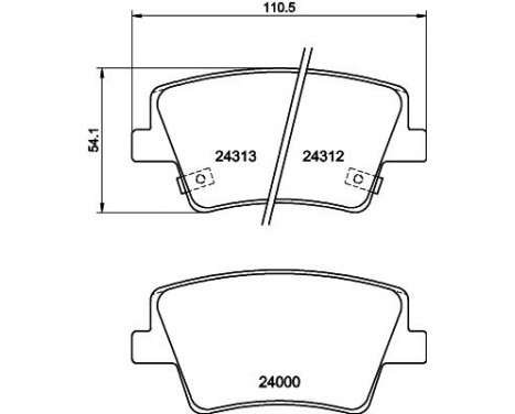 Brake pad set, disc brake 8DB 355 040-041 Hella