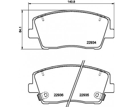 Brake pad set, disc brake 8DB 355 040-111 Hella