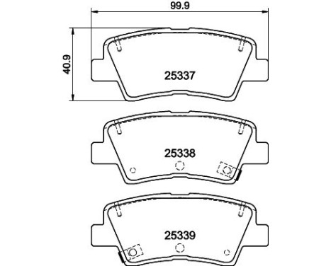 Brake pad set, disc brake 8DB 355 040-171 Hella