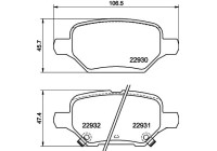 BRAKE PAD SET, DISC BRAKE 8DB 355 040-181 Hella