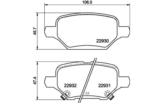 BRAKE PAD SET, DISC BRAKE 8DB 355 040-181 Hella