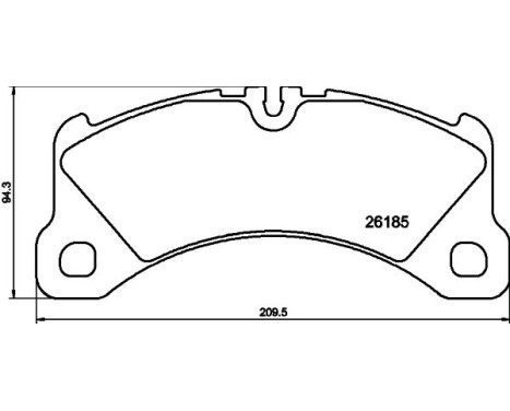 Brake pad set, disc brake 8DB 355 040-201 Hella