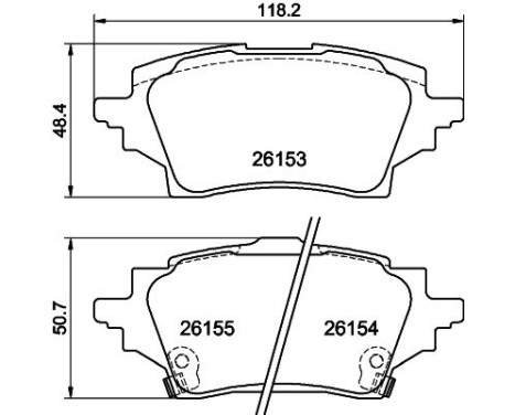 Brake pad set, disc brake 8DB 355 040-221 Hella, Image 4
