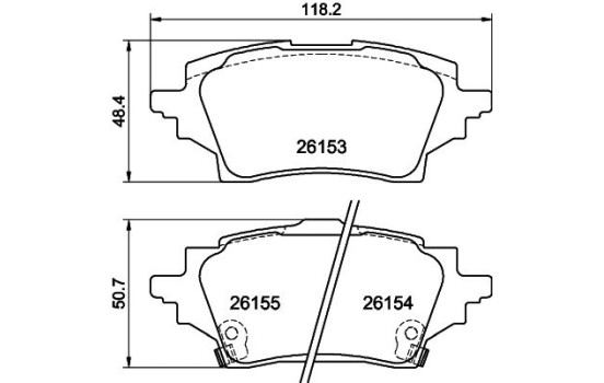 Brake pad set, disc brake 8DB 355 040-221 Hella, Image 4