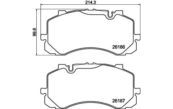 Brake pad set, disc brake 8DB 355 040-241 Hella