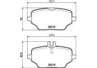 Brake pad set, disc brake 8DB 355 040-331 Hella