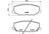 Brake pad set, disc brake 8DB 355 040-421 Hella