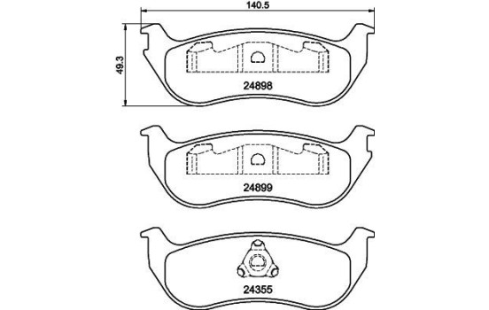 BRAKE PAD SET, DISC BRAKE 8DB 355 040-451 Hella, Image 4