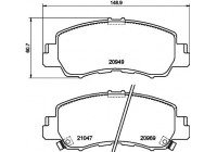 Brake pad set, disc brake 8DB 355 040-521 Hella