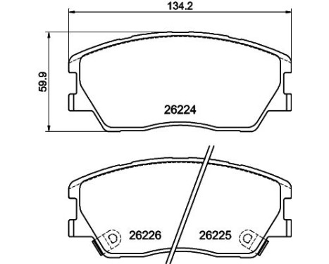 Brake pad set, disc brake 8DB 355 040-591 Hella