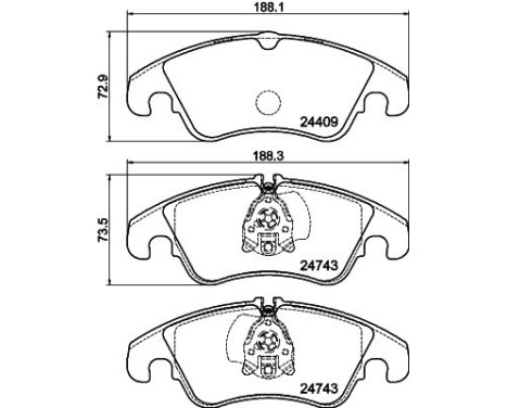 Brake pad set, disc brake 8DB 355 040-621 Hella, Image 4