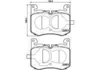 Brake pad set, disc brake 8DB 355 040-641 Hella