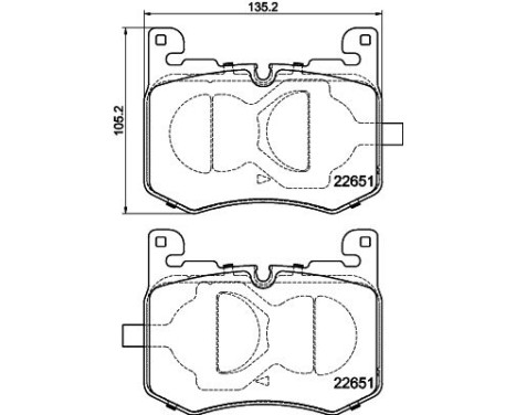 Brake pad set, disc brake 8DB 355 040-641 Hella