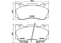 Brake pad set, disc brake 8DB 355 040-671 Hella