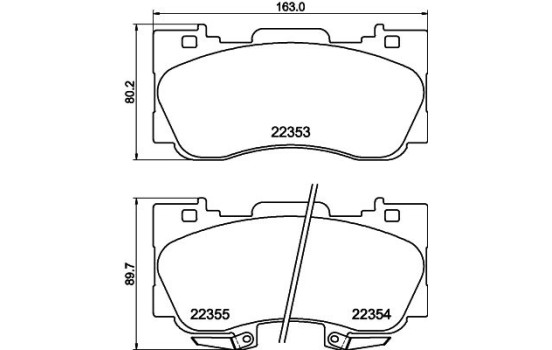 Brake pad set, disc brake 8DB 355 040-671 Hella
