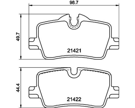 Brake pad set, disc brake 8DB 355 040-681 Hella, Image 4
