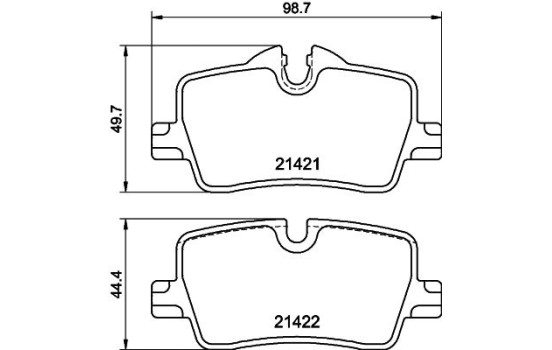 Brake pad set, disc brake 8DB 355 040-681 Hella, Image 4