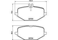 Brake pad set, disc brake 8DB 355 040-691 Hella