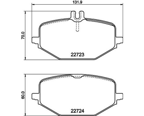 Brake pad set, disc brake 8DB 355 040-691 Hella