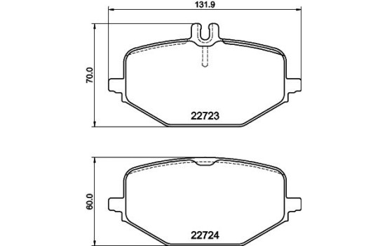 Brake pad set, disc brake 8DB 355 040-691 Hella