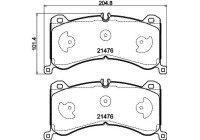 Brake pad set, disc brake 8DB 355 040-821 Hella