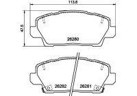 Brake pad set, disc brake 8DB 355 040-841 Hella