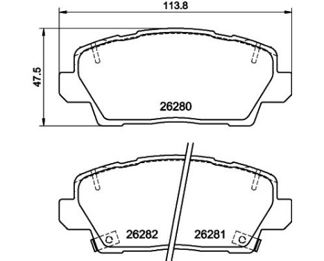 Brake pad set, disc brake 8DB 355 040-841 Hella