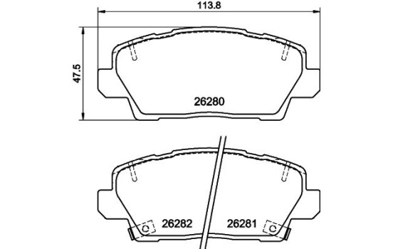 Brake pad set, disc brake 8DB 355 040-841 Hella