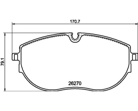 Brake pad set, disc brake 8DB 355 040-891 Hella