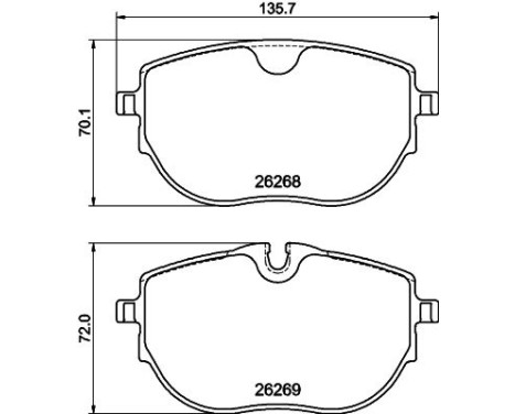 BRAKE PAD SET, DISC BRAKE 8DB 355 040-921 Hella
