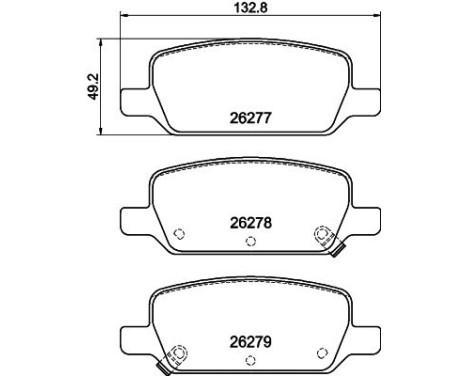 Brake pad set, disc brake 8DB 355 040-951 Hella