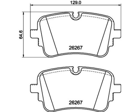 Brake pad set, disc brake 8DB 355 041-001 Hella