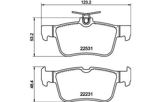 Brake pad set, disc brake 8DB 355 041-071 Hella