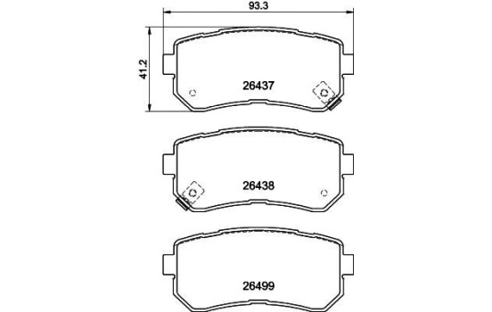 Brake pad set, disc brake 8DB 355 041-131 Hella