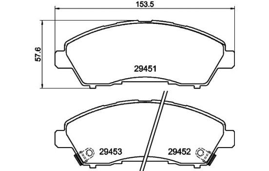 Brake pad set, disc brake 8DB 355 041-211 Hella