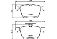Brake pad set, disc brake 8DB 355 042-651 Hella