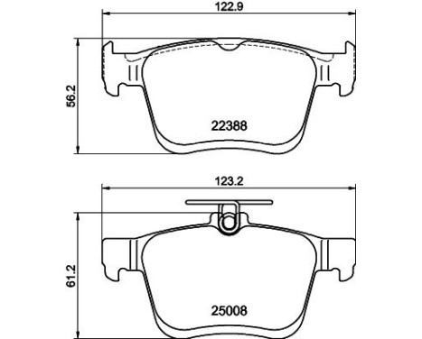 Brake pad set, disc brake 8DB 355 042-651 Hella