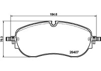 Brake pad set, disc brake 8DB 355 042-661 Hella