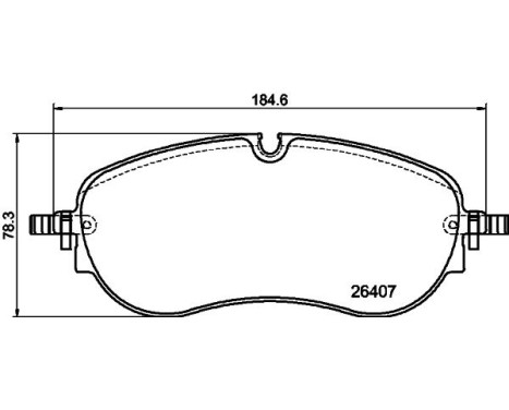 Brake pad set, disc brake 8DB 355 042-661 Hella