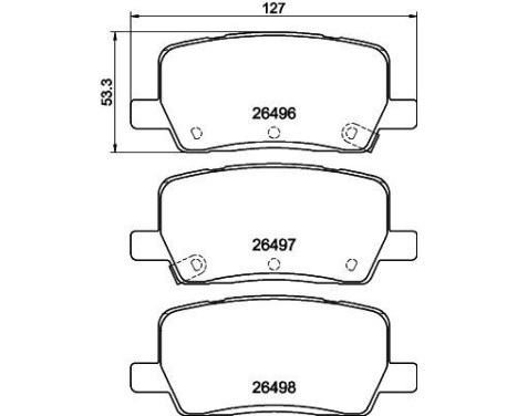 Brake pad set, disc brake 8DB 355 042-701 Hella