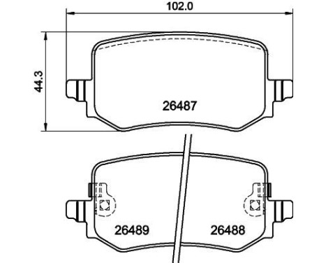 Brake pad set, disc brake 8DB 355 042-851 Hella