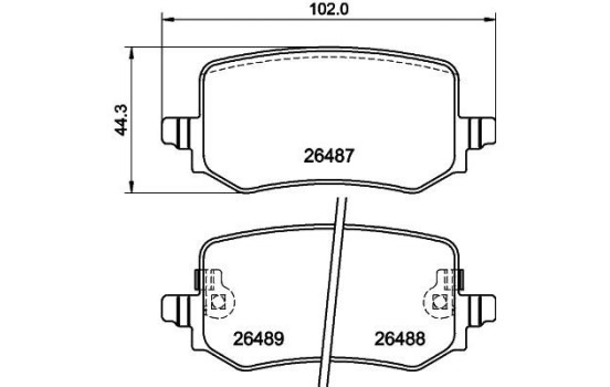 Brake pad set, disc brake 8DB 355 042-851 Hella