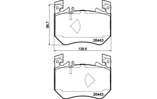 Brake pad set, disc brake 8DB 355 043-071 Hella