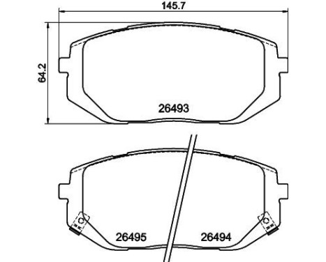 Brake pad set, disc brake 8DB 355 043-641 Hella